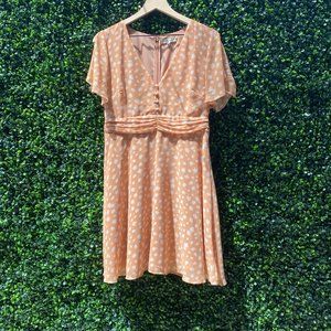 NWT Madewell Peach Pink Ruched Waist Mini Dress